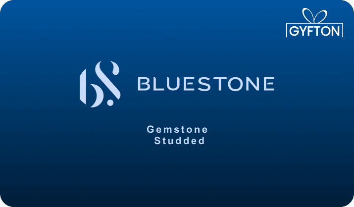 Bluestone Gemstone Studded gift card - Buy online at Gyfton