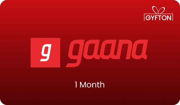 Gaana-1 Month gift card - Buy online at Gyfton