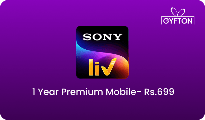 Sony LIV 1Y premium gift card - Buy online at Gyfton