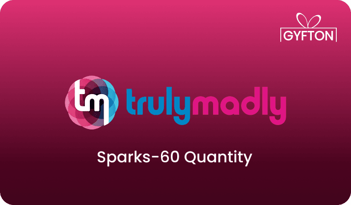 Truly Madly Sparks-60 Quantity gift card - Buy online at Gyfton