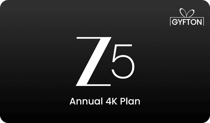 Zee5 Annual 4K Pack gift card - Buy online at Gyfton